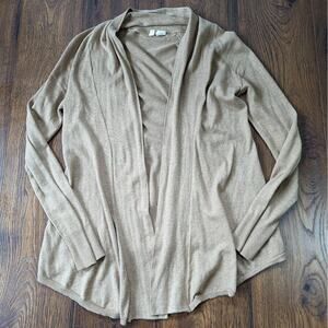 Moth Cardigan Cotton Open Front Tan S